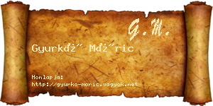 Gyurkó Móric névjegykártya